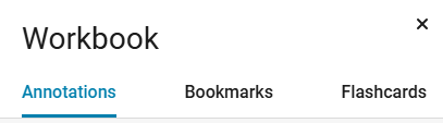 Menu under the left icon three options